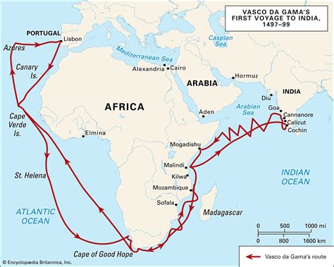 1488 Vasco da Gama'nın Güney Afrika'ya Yolculuğu ve Hint Okyanusu'nda Yeni Bir Rota Açılması